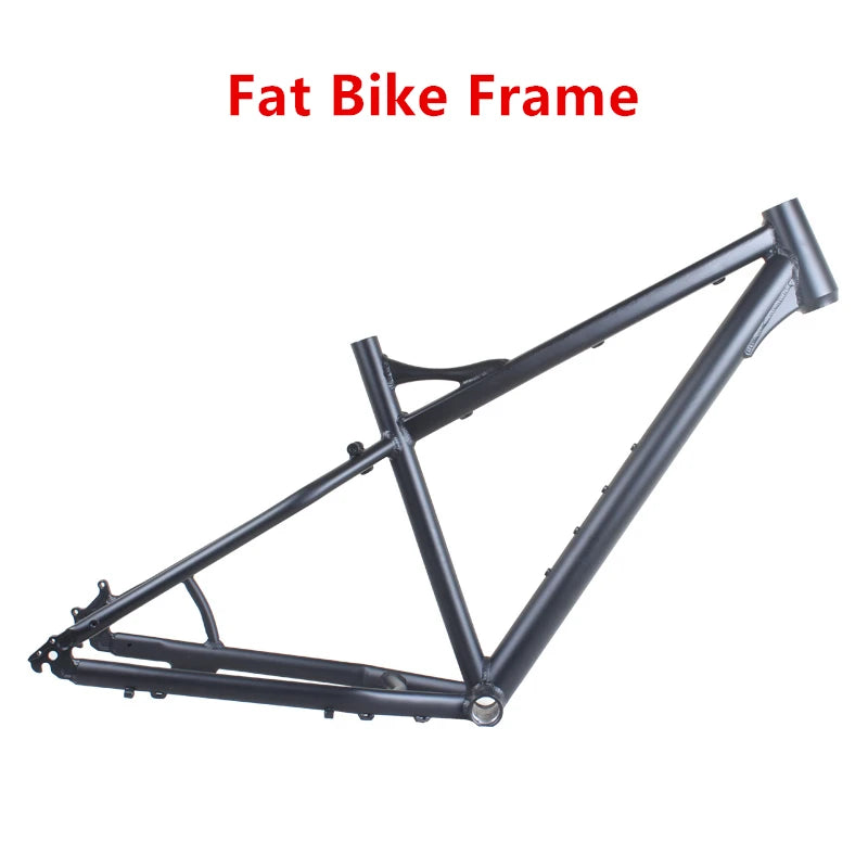 26" Aluminum Fat Tire Bike Frame for 4.0-4.9 Tires, 2450g, with 30.4mm Seat Post