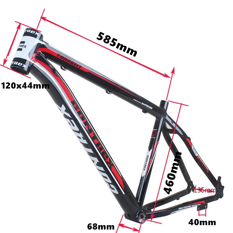 29-Inch MTB Frame Aluminum Alloy with Disc Brakes and Internal Wiring