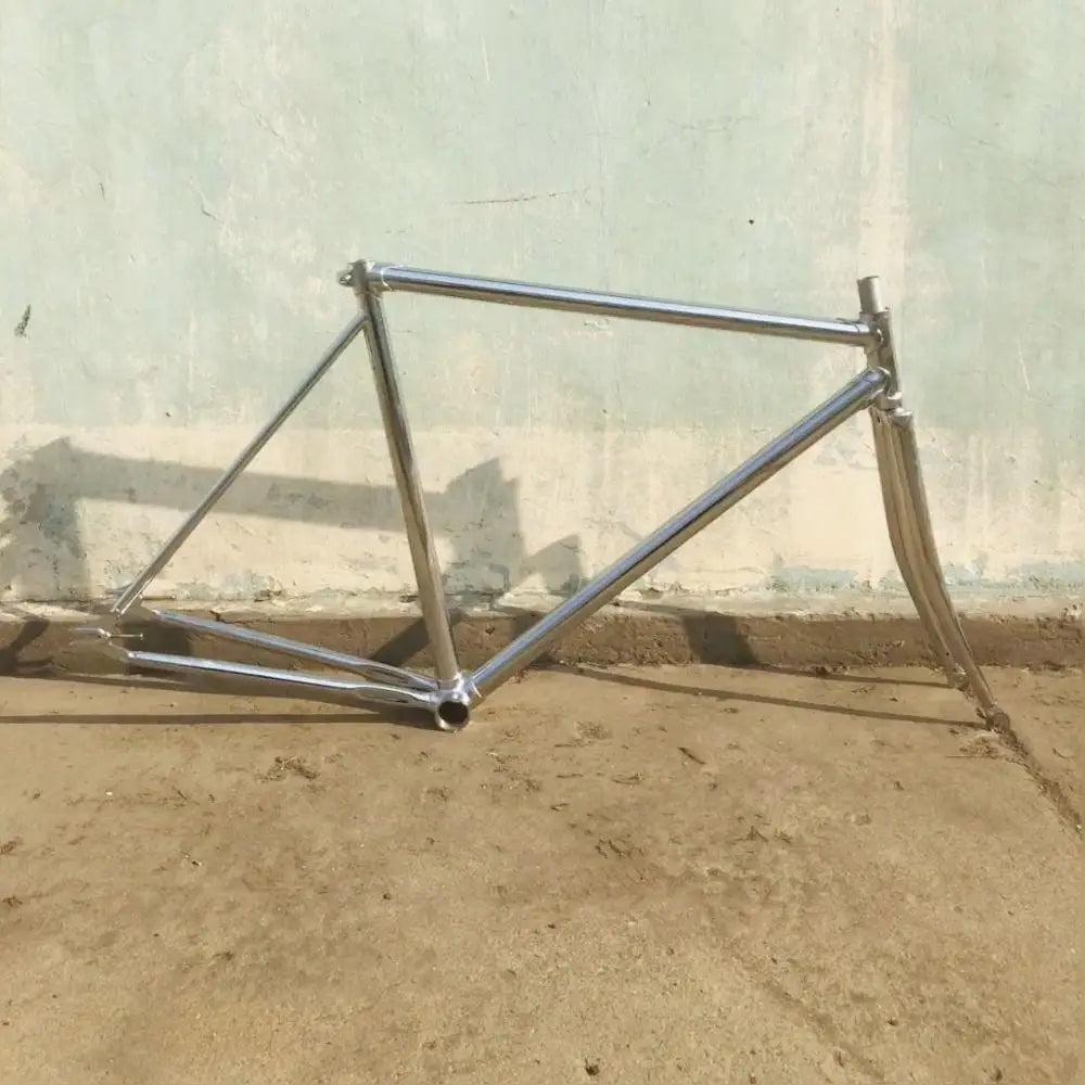 52cm Retro Single Speed Frame Vintage Silver with Carbon Steel