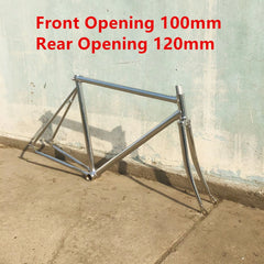 52cm Retro Single Speed Frame Vintage Silver with Carbon Steel