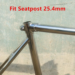 52cm Retro Single Speed Frame Vintage Silver with Carbon Steel