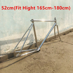 52cm Retro Single Speed Frame Vintage Silver with Carbon Steel