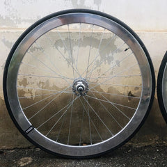 700C Fixie Wheelset 50mm Silver Aluminum Alloy with Tires