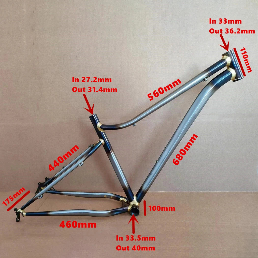 26x4.0 Fat Bike Frame – Chromoly Steel with Copper Welding for Snowbike