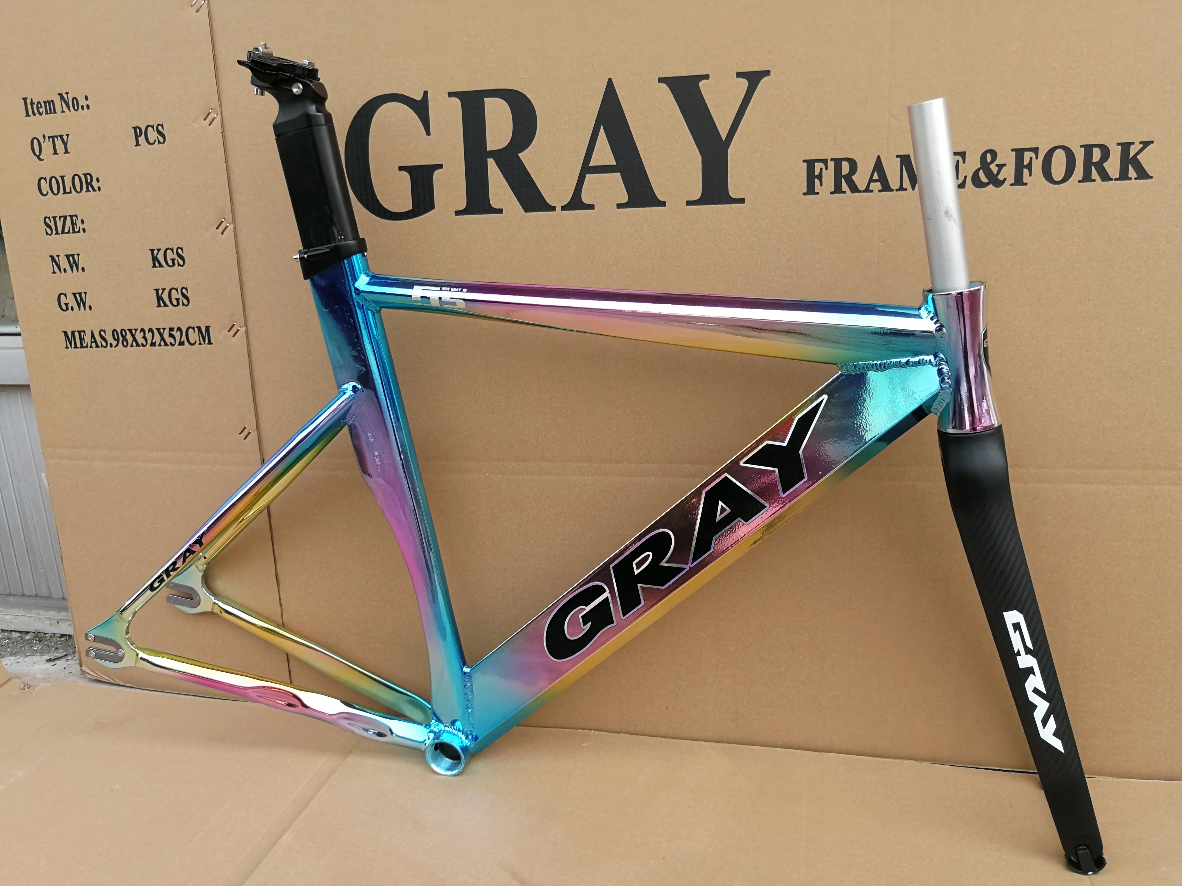 Gray F15 Fixed Gear Bike Frame