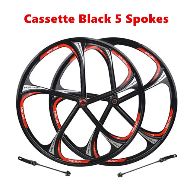 MTB 10-Spoke Magnesium Alloy Wheelset – Quick Release with Cassette Hub