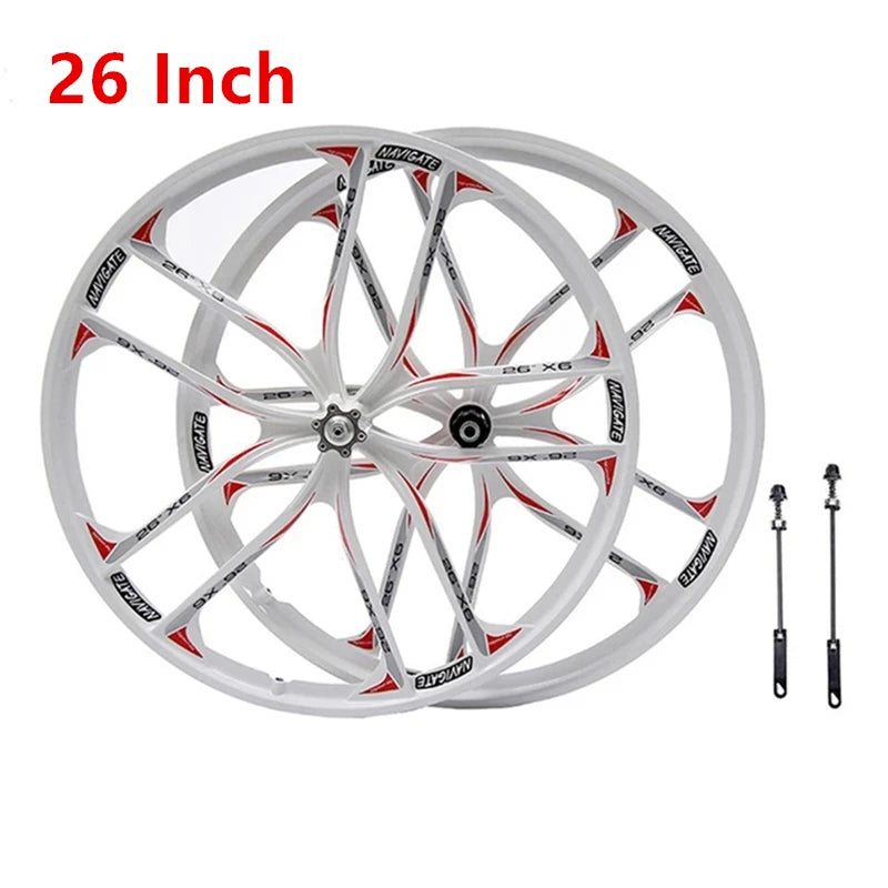 MTB 10-Spoke Magnesium Alloy Wheelset – Quick Release with Cassette Hub