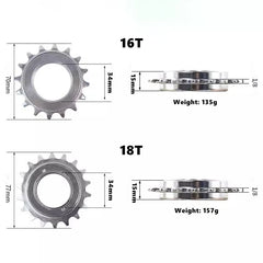 16T/18T Single Speed Freewheel – Steel Flip-Flop Fixie Sprocket